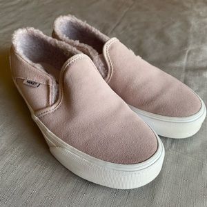 Vans Women’s 7 Slip On Sherpa Suede Lavender Shoes
